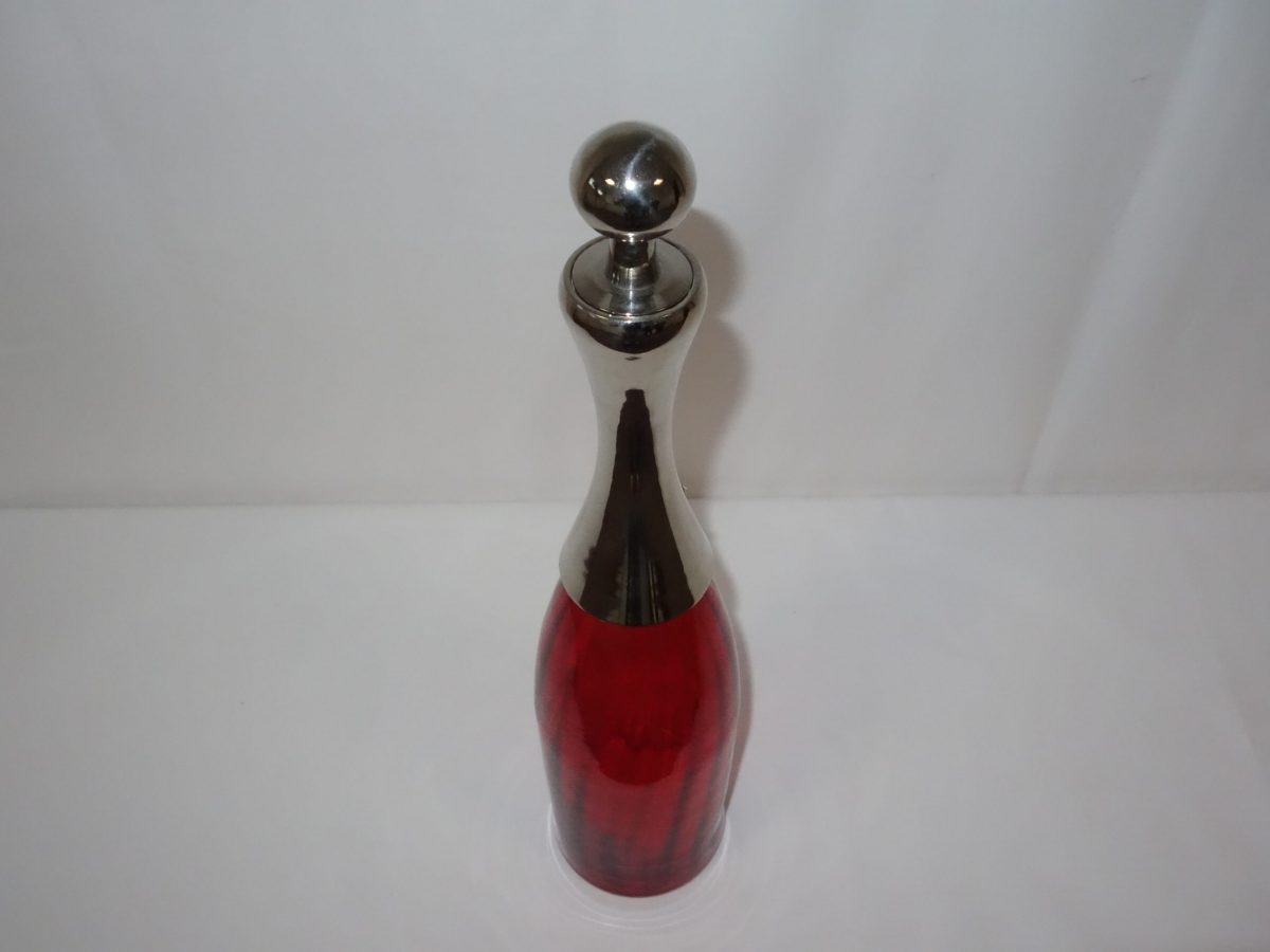 Fľaša červené sklo dekorácia – Obrázok 5