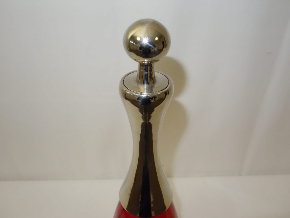 Fľaša červené sklo dekorácia – Obrázok 3