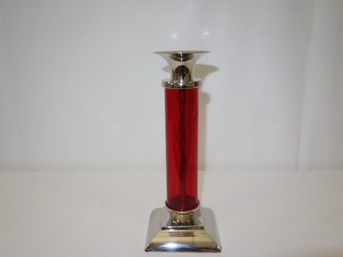 Svietnik červené sklo 9 x 9 cm – Obrázok 4