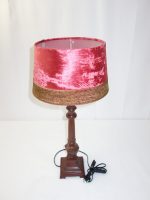 Nočná lampa červená zlatý lem