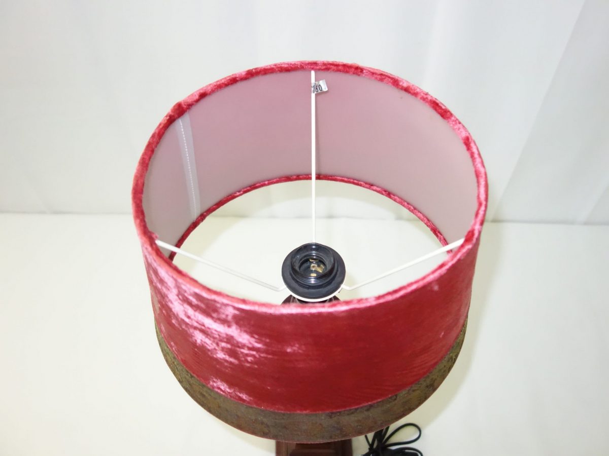 Nočná lampa červená zlatý lem – Obrázok 3