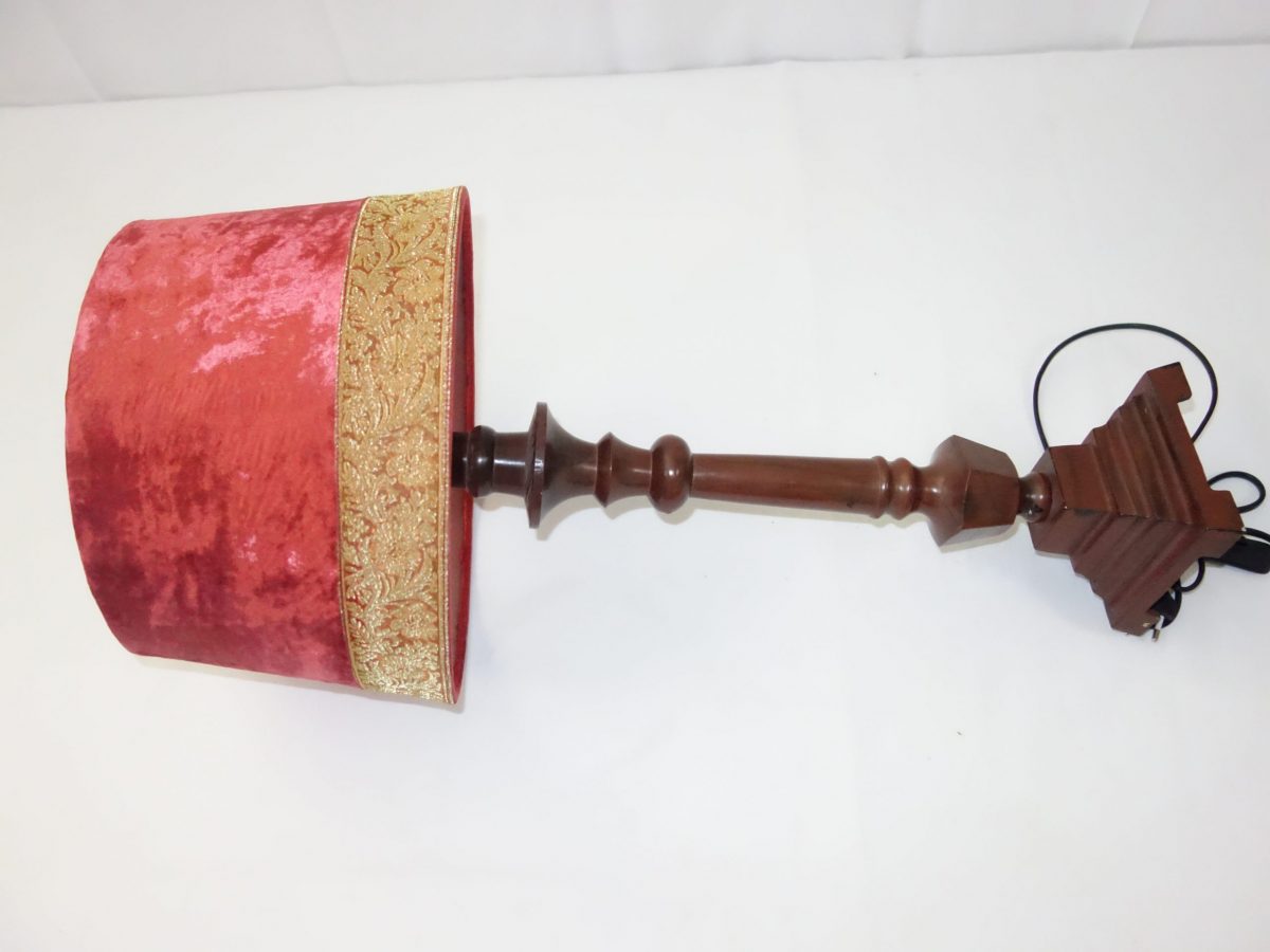 Nočná lampa červená zlatý lem – Obrázok 6