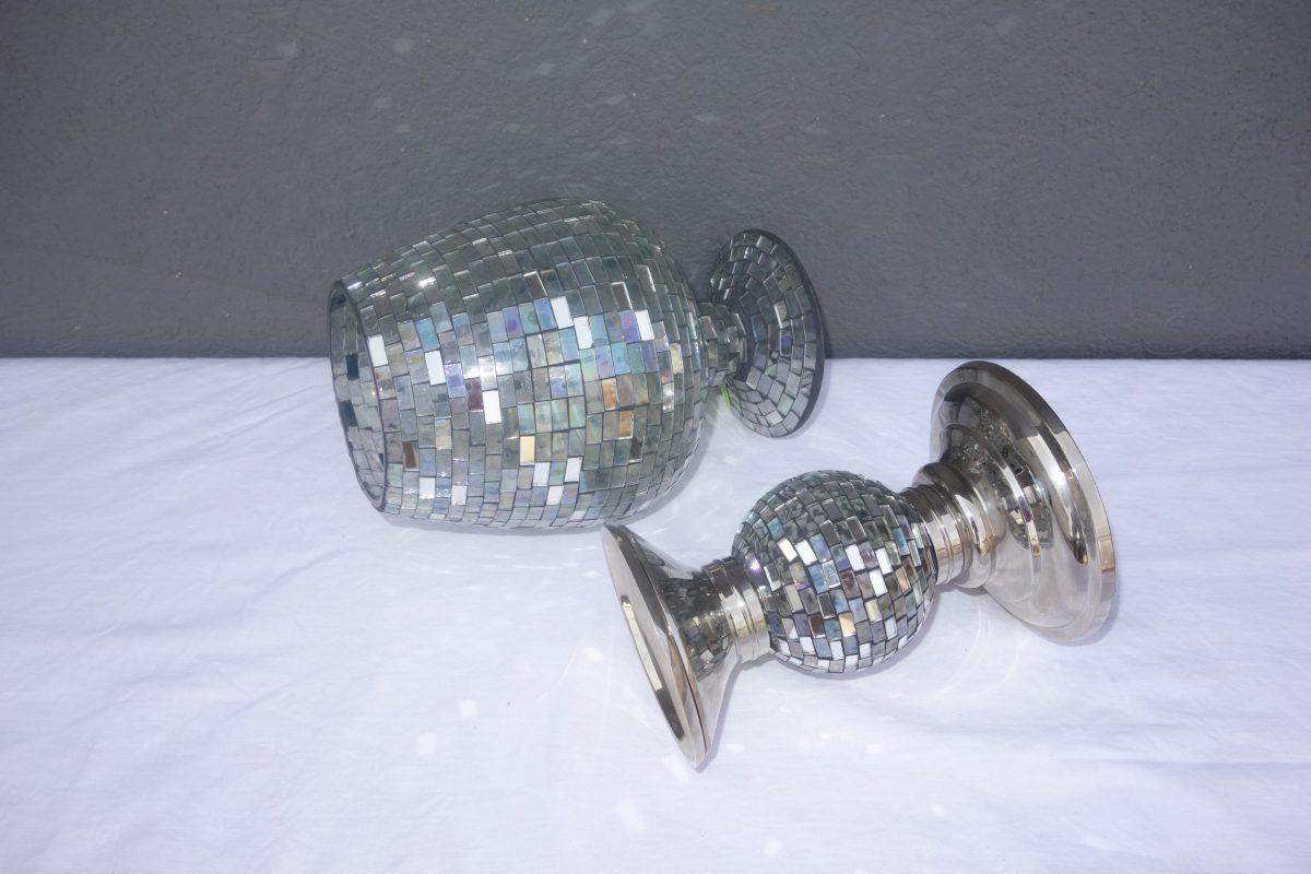 Pohár  z  lepeného  skla  24 cm  "SILVER" – Obrázok 7