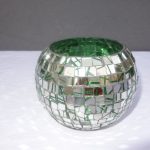 Dekorácia z lepeného skla zelená - chróm