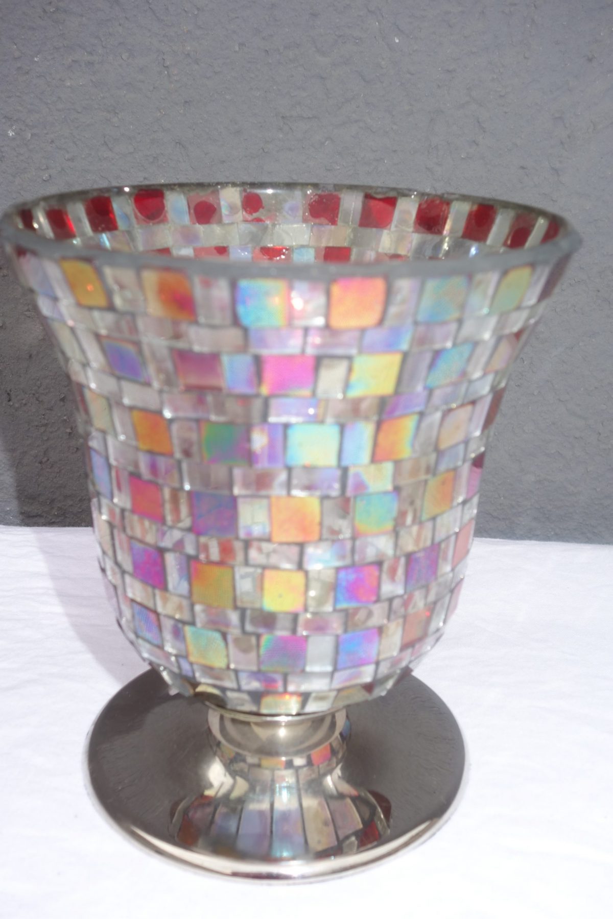 Pohár  z  lepeného  červeného  skla  13 cm – Obrázok 5