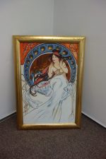 Obraz -odhalená žena- replika"Alfons Mucha"
