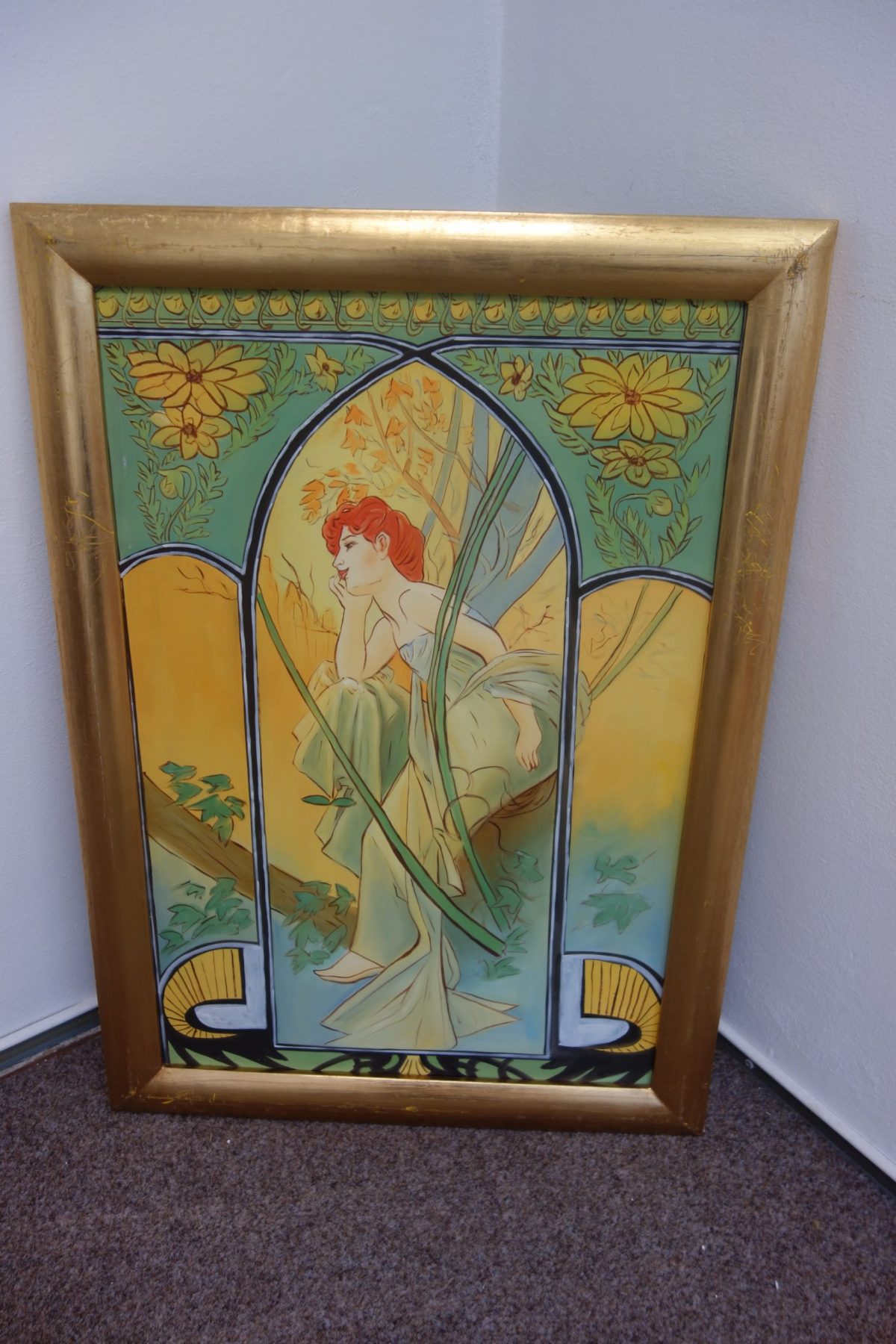 Obraz-zamyslená žena- replika"Alfons Mucha" – Obrázok 3