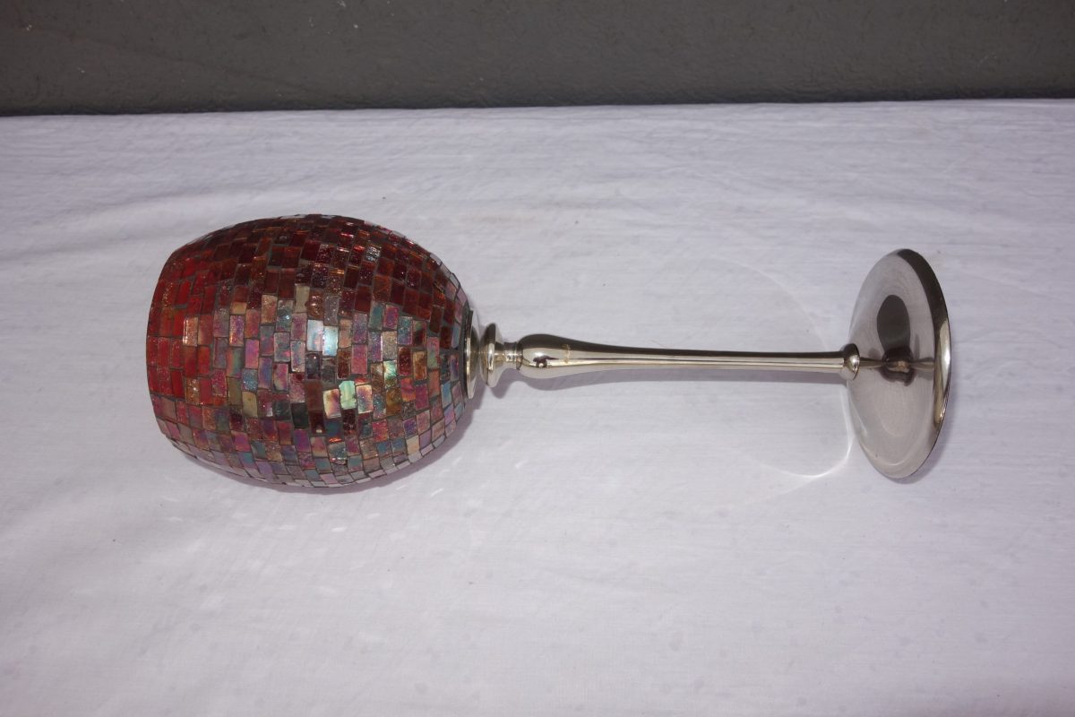 Pohár z  lepeného  červeného  skla  31 cm – Obrázok 3