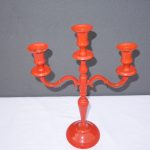 Svietnik oranžový 3 ramenný 37 cm