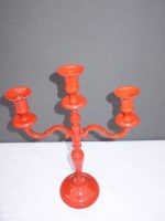 Svietnik oranžový 3 ramenný 37 cm – Obrázok 5