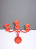 Svietnik oranžový 3 ramenný 37 cm – Obrázok 4
