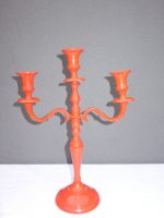 Svietnik oranžový 3 ramenný 37 cm – Obrázok 2