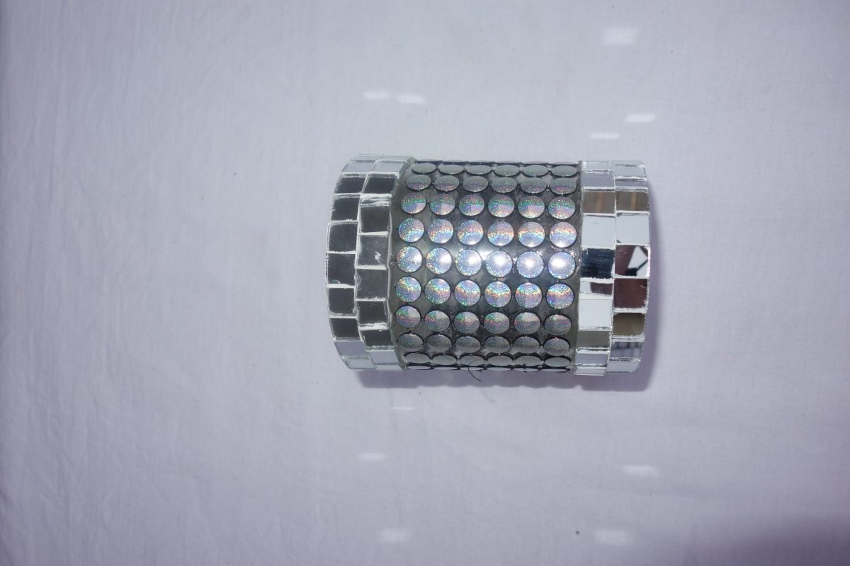 Svietnik zo strieborného  lepeného  skla – Obrázok 6