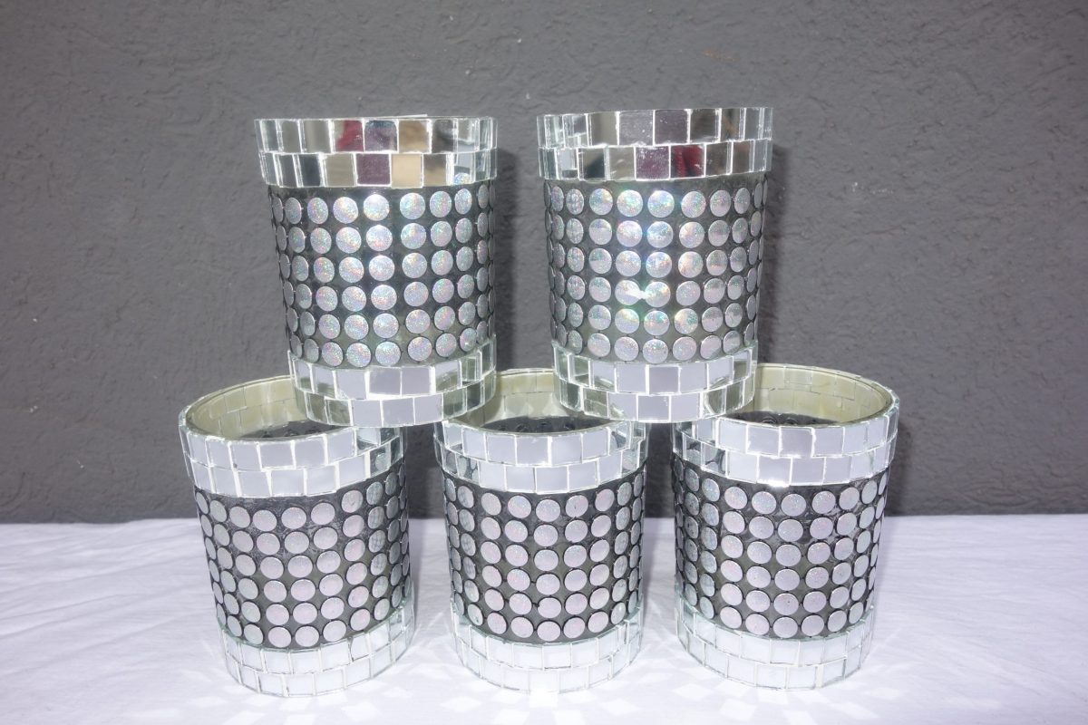 Svietnik zo strieborného  lepeného  skla – Obrázok 9