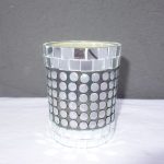 Svietnik zo strieborného  lepeného  skla