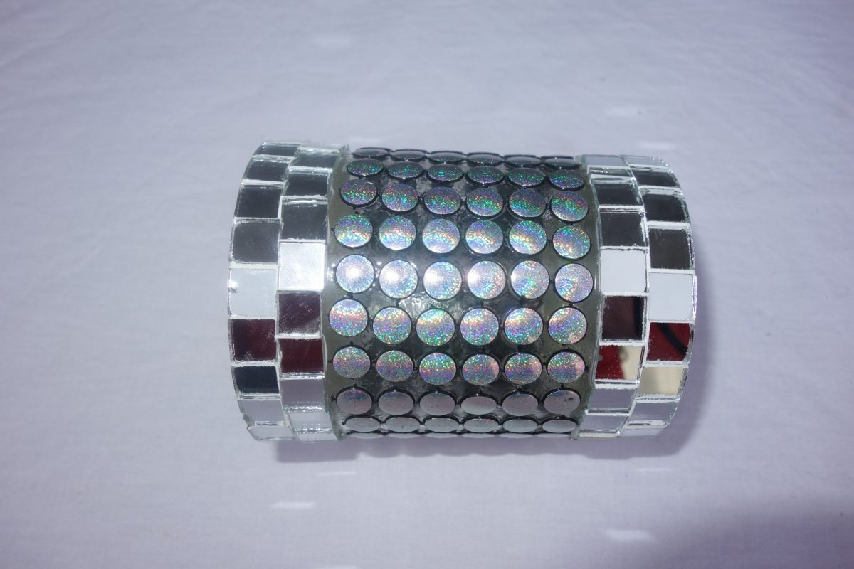 Svietnik zo strieborného  lepeného  skla – Obrázok 3