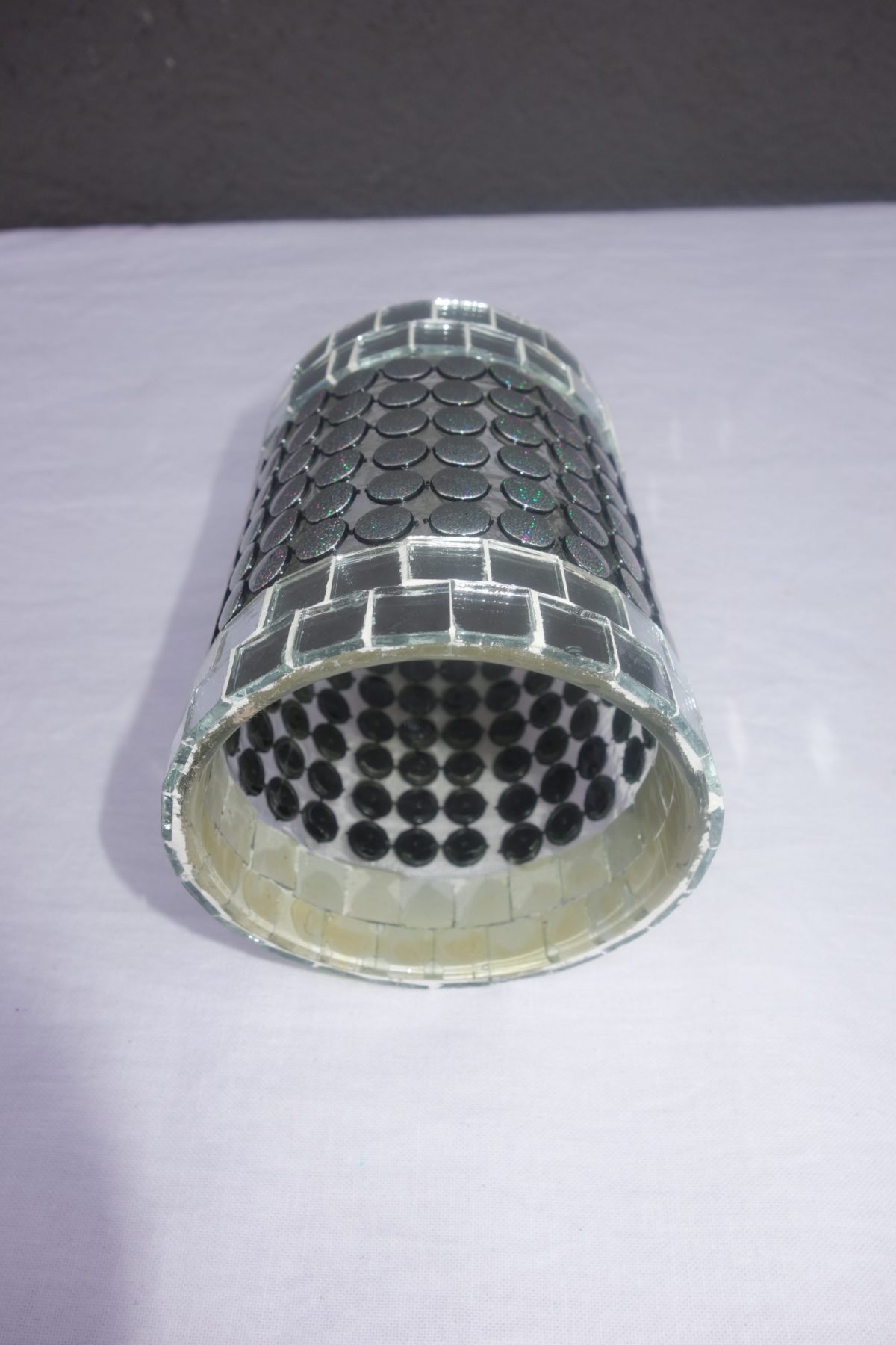 Svietnik zo strieborného  lepeného  skla – Obrázok 4