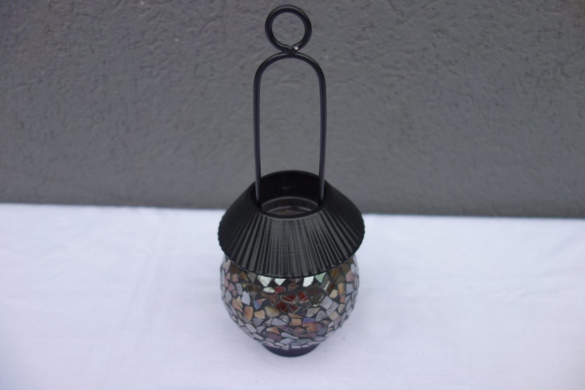 Svietnik čierny -farebné lepené sklo – Obrázok 2