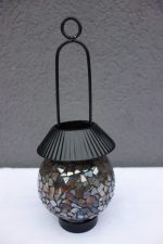 Svietnik čierny -farebné lepené sklo