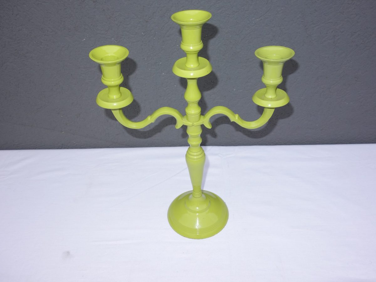 Svietnik zelený "OLIVA" 3 ramenný 37 cm – Obrázok 6