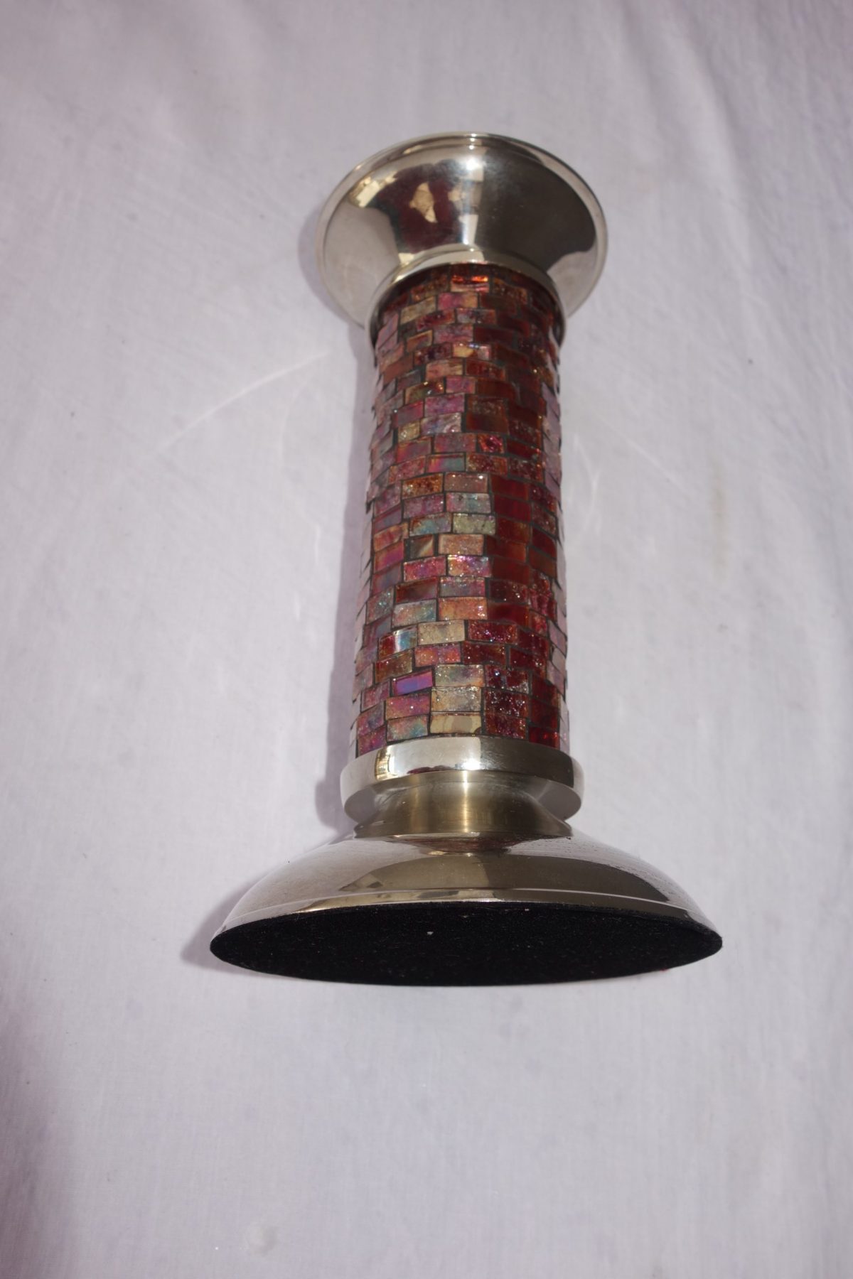 Svietnik  z  lepeného  červeného  skla  - 21  cm – Obrázok 5