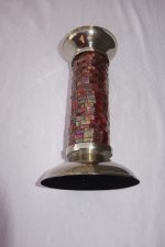 Svietnik  z  lepeného  červeného  skla  - 21  cm – Obrázok 5