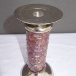 Svietnik  z  lepeného  červeného  skla  - 21  cm