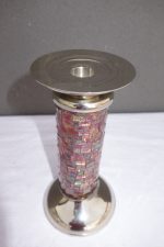 Svietnik  z  lepeného  červeného  skla  - 21  cm