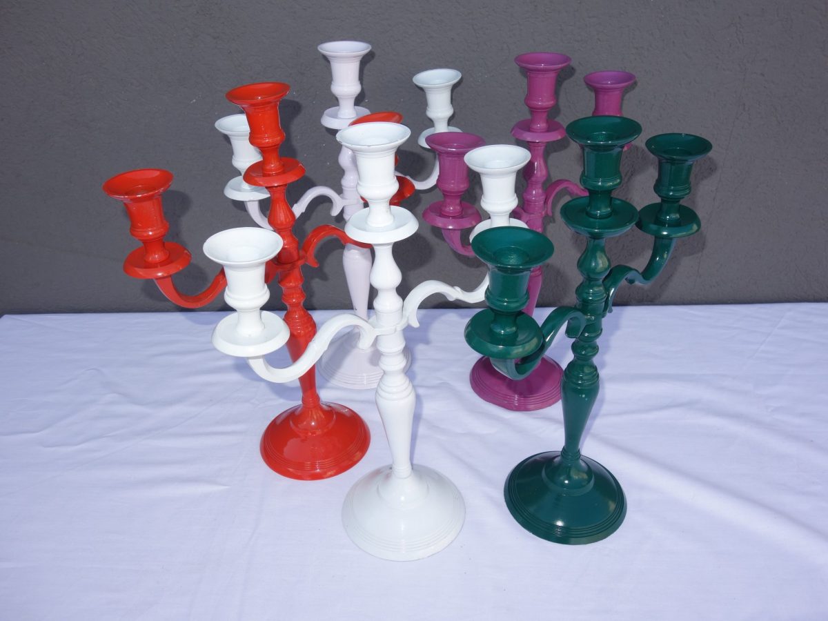 Svietnik purpurový  3 ramenný 37 cm – Obrázok 2