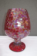 Čaša z červeného lepeného skla – Obrázok 2