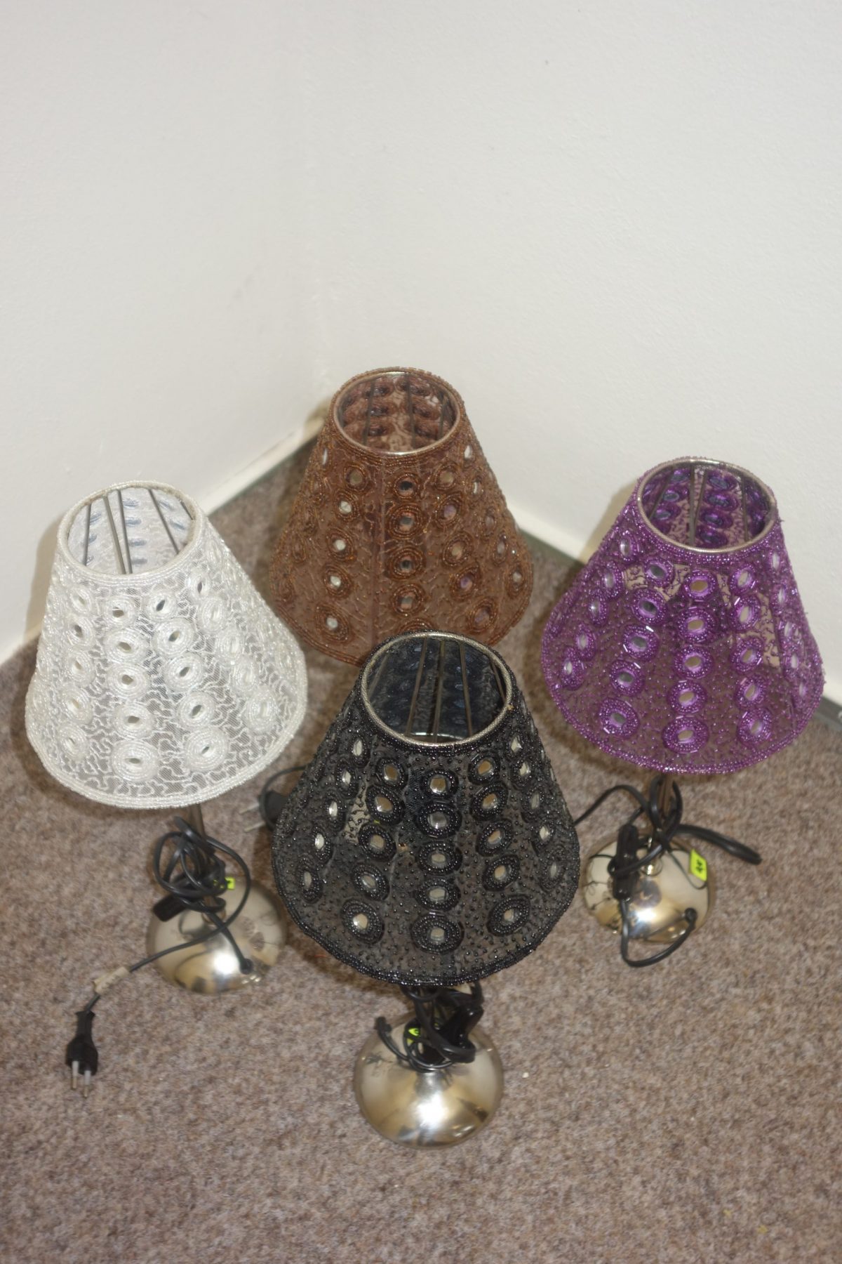 Nočná  lampa fialová sieťovaná - 45 cm – Obrázok 4