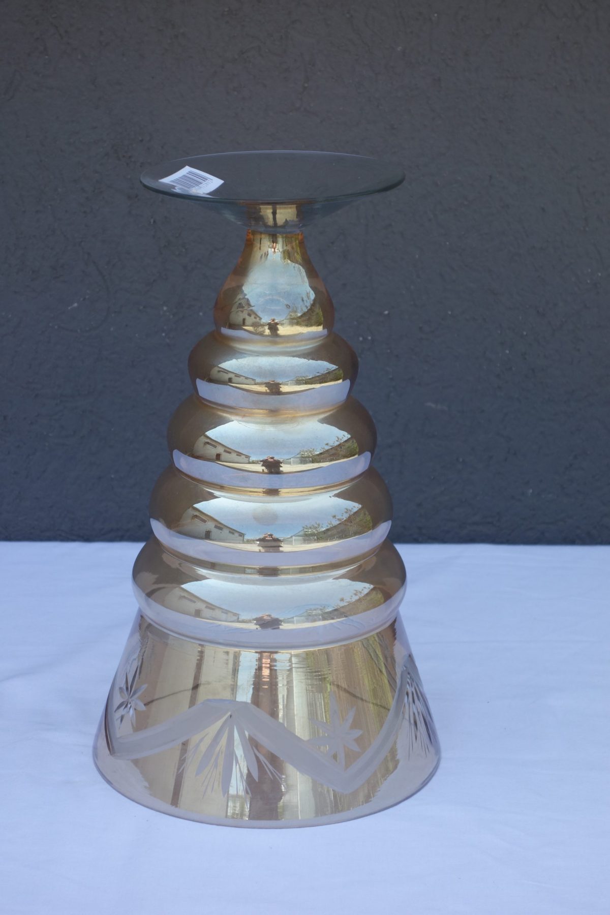 Sklenená   váza  s  jemným   nádychom   hnedej  farby  30  x  18  cm – Obrázok 5