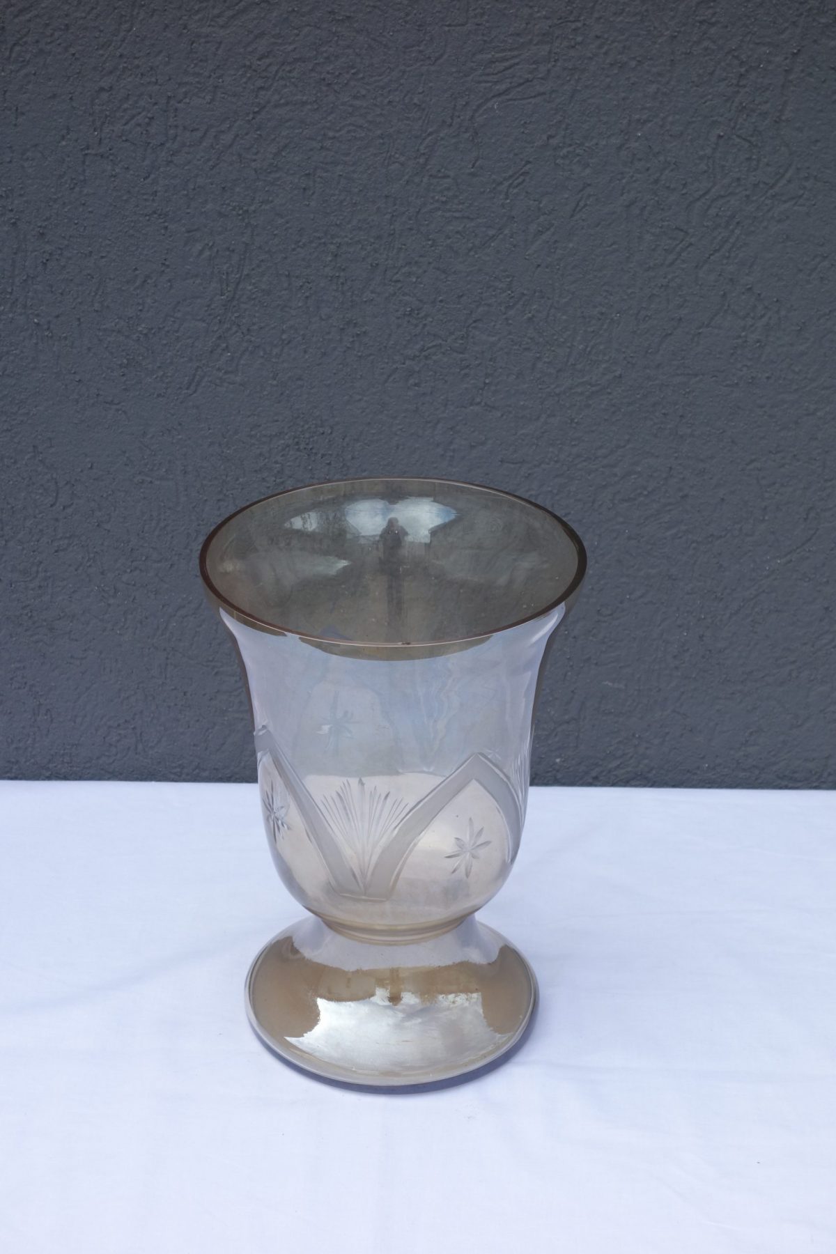 Sklenená  váza  s   nádychom   oranžovej   farby  30  x  20   cm – Obrázok 2