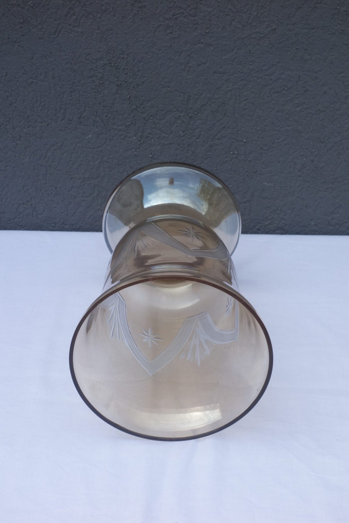 Sklenená  váza  s   nádychom   oranžovej   farby  30  x  20   cm – Obrázok 4