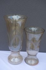 Sklenená  váza  so  zaujímavým  vzorom  s  jemným   oranžovým  nádychom – Obrázok 5