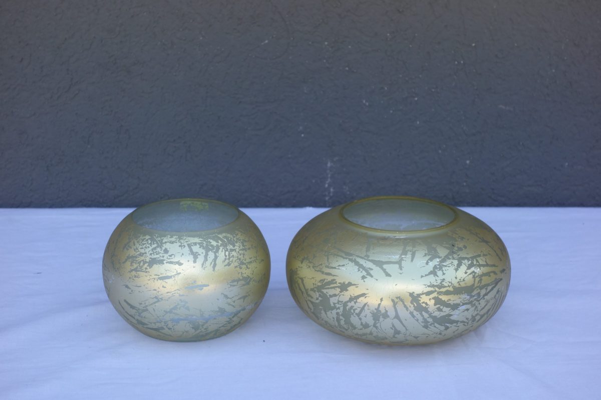 Svietnik  sklo  -   zlatý "MINI" – Obrázok 3