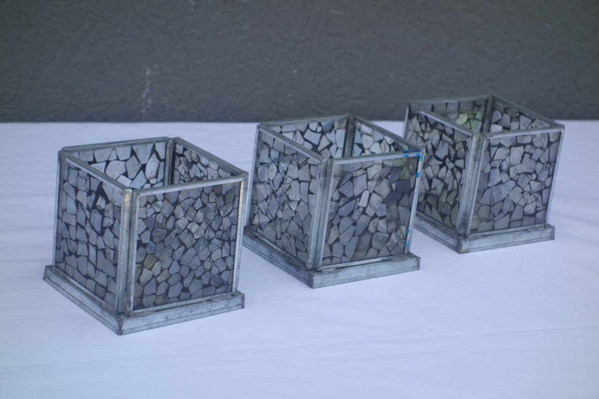 Svietnik  z  lepeného  skla  9  x  9,5  x  9,5  cm – Obrázok 5