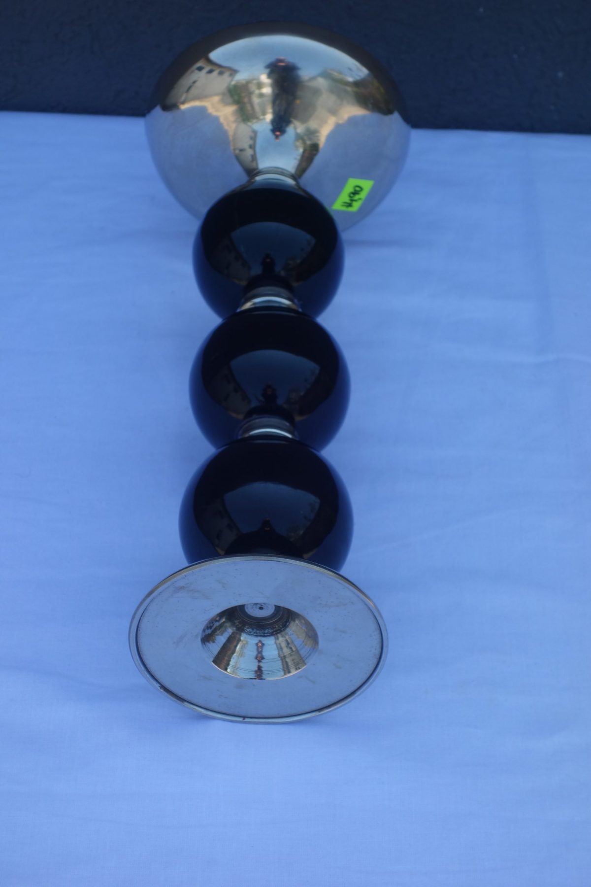 Svietnik  čierno  -  chrómový  37  cm – Obrázok 2