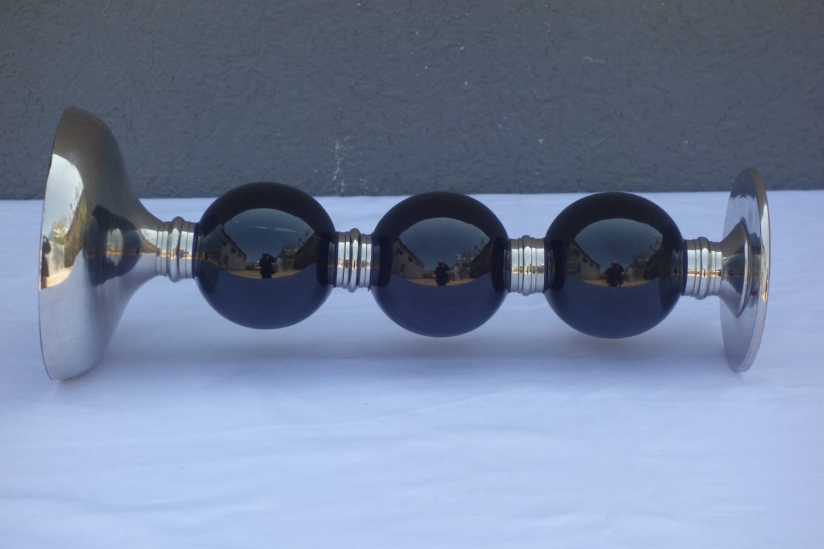 Svietnik  čierno  -  chrómový  37  cm – Obrázok 4