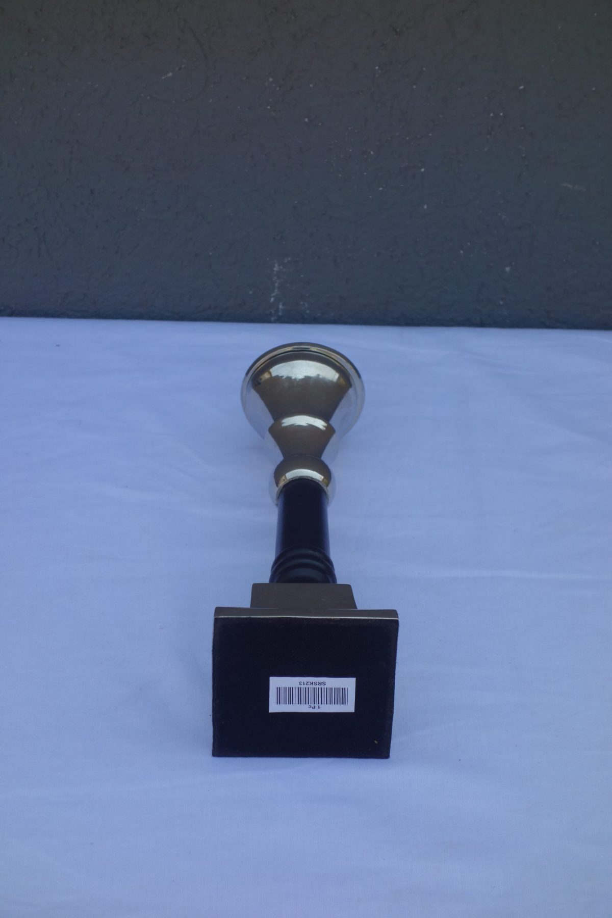 Svietnik   čierny   drevo  -  chróm – Obrázok 3