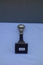 Svietnik   čierny   drevo  -  chróm – Obrázok 3