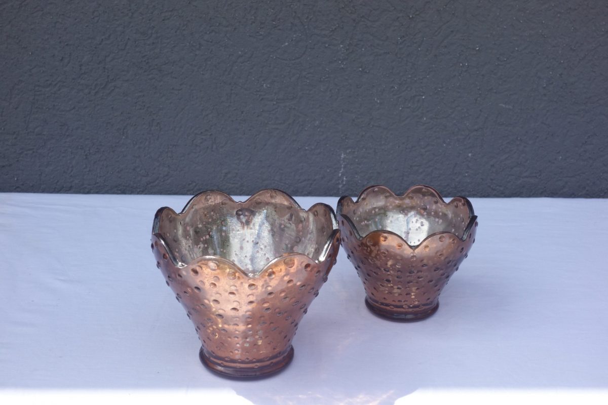 Sklenený  obal  na  kvetináč -  bronzový  "MINI" – Obrázok 5