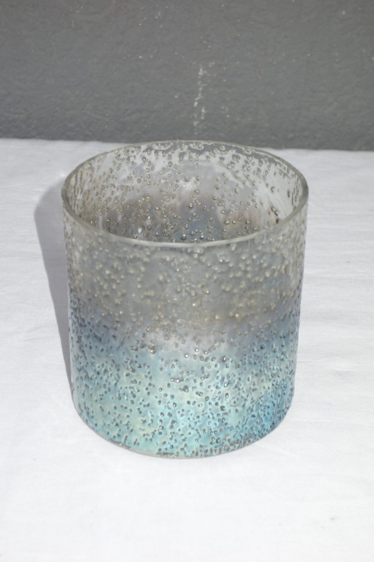 Sklenený  svietnik   modro  -  biely   11   x   10   cm – Obrázok 2