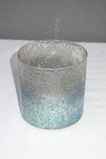 Sklenený  svietnik   modro  -  biely   11   x   10   cm – Obrázok 2