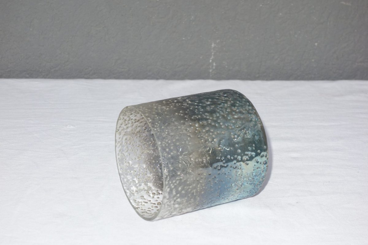 Sklenený  svietnik   modro  -  biely   11   x   10   cm – Obrázok 3