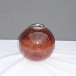 Svietnik  okrúhly   sklenený  oranžový