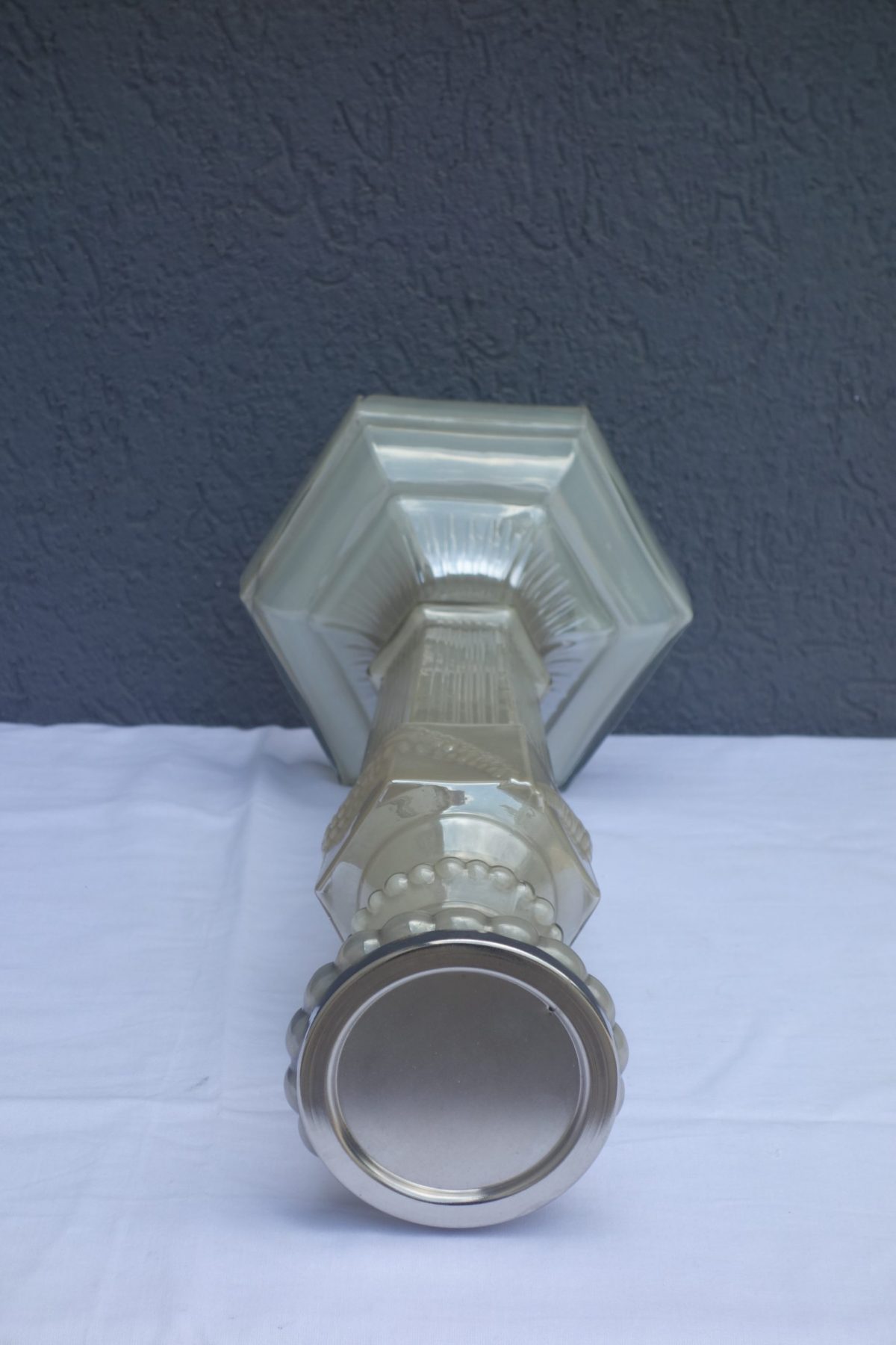 Svietnik  sklenený  veľký   matný  46  x  16  cm – Obrázok 2