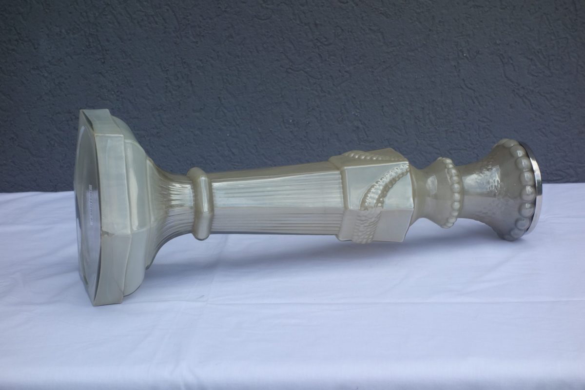 Svietnik  sklenený  veľký   matný  46  x  16  cm – Obrázok 4