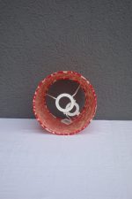 Tienidlo  na   nočnú   lampu   -   bielo  -  červené   -  zamat   16   x   20   cm – Obrázok 2