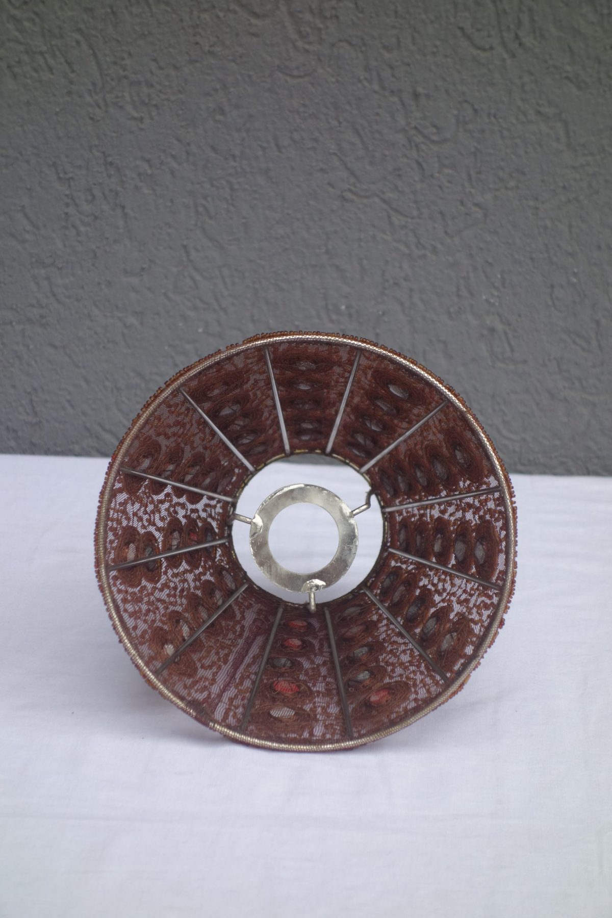 Tienidlo  na   nočnú   lampu   -   hnedé  -  sieťované  15   x   17   cm – Obrázok 2